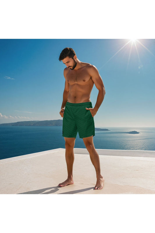Official Logo Repeat Print Swim Shorts - Racing Green