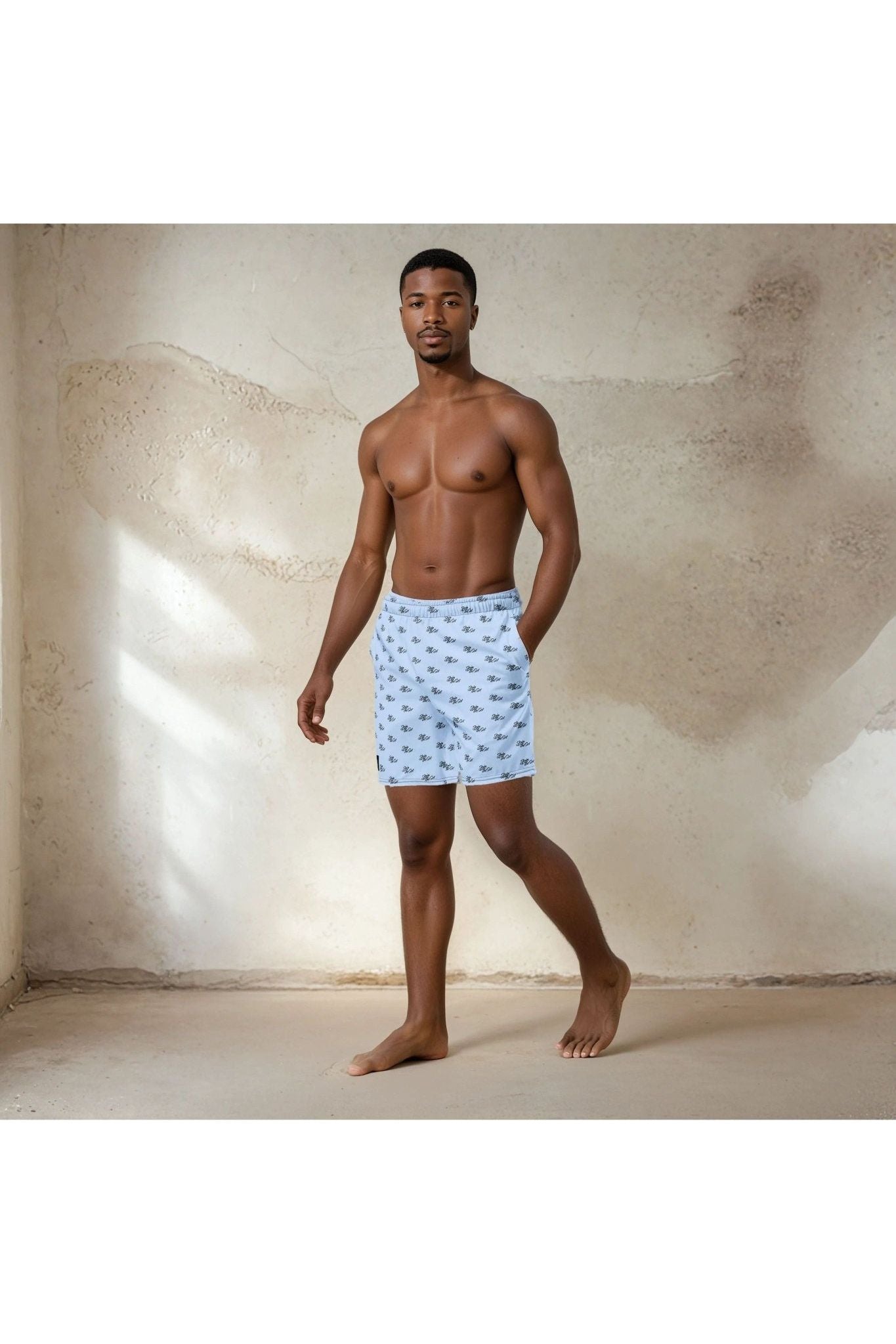 Join The Set All Over Print Swim Shorts - French Blue