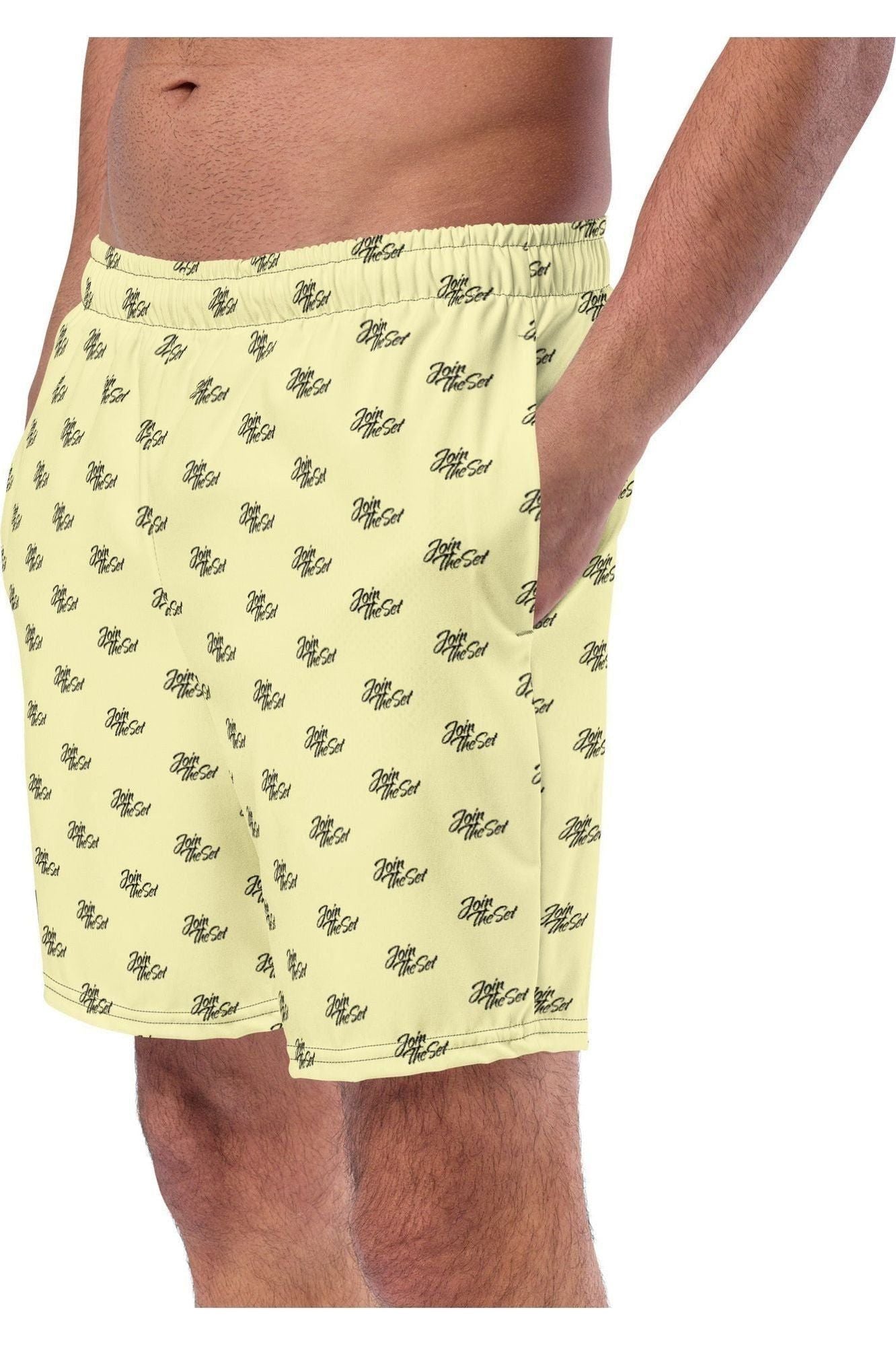 Join The Set All Over Print Swim Shorts - Pale Yellow