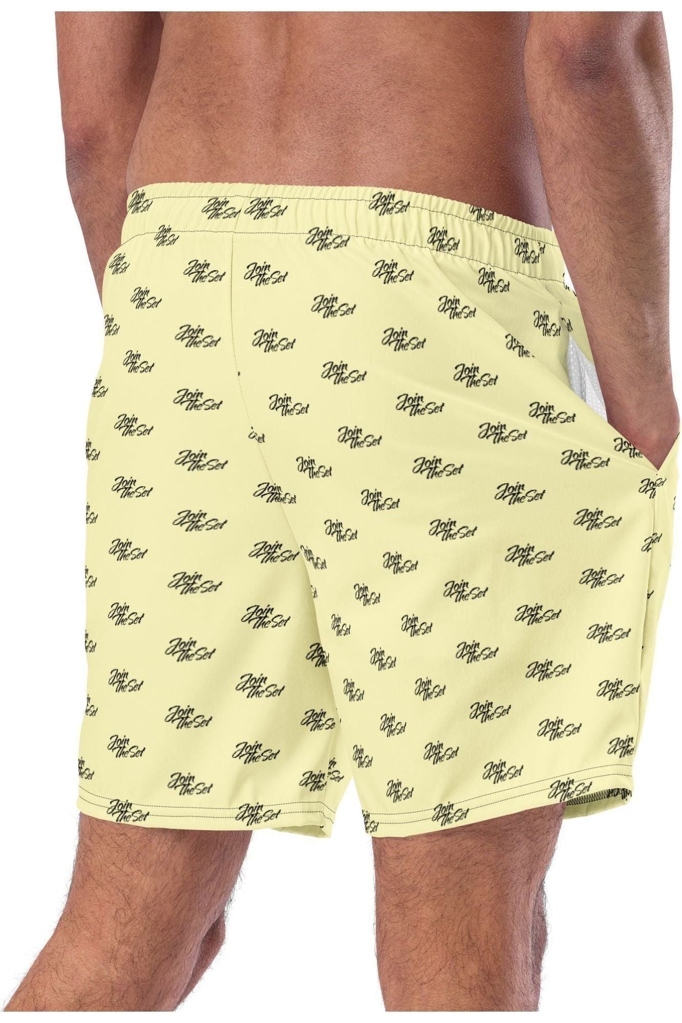 Join The Set All Over Print Swim Shorts - Pale Yellow