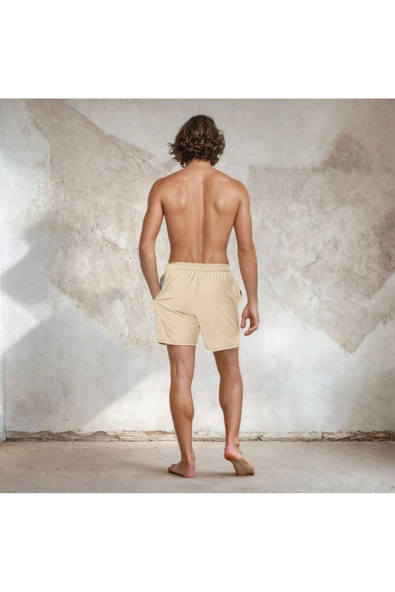 Join The Set Reel Swim Shorts - Beige