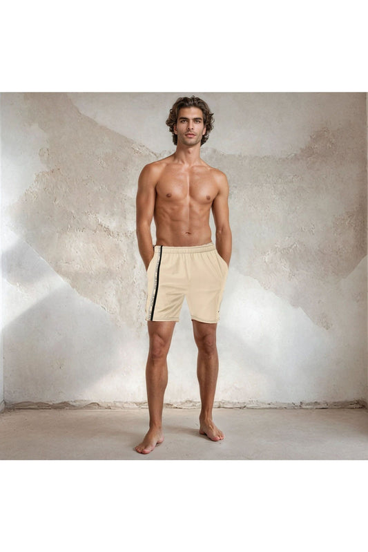 Join The Set Reel Swim Shorts - Beige