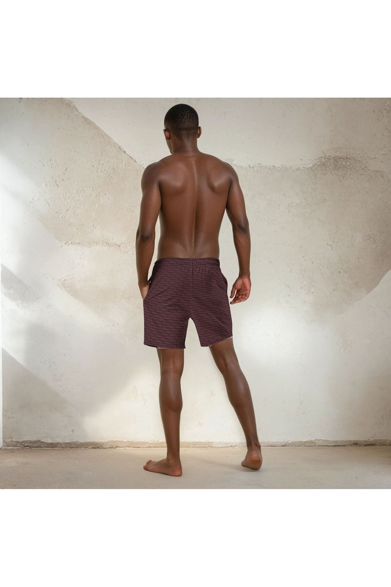 Official Logo Official Logo Repeat Print Swim Shorts - Chestnut