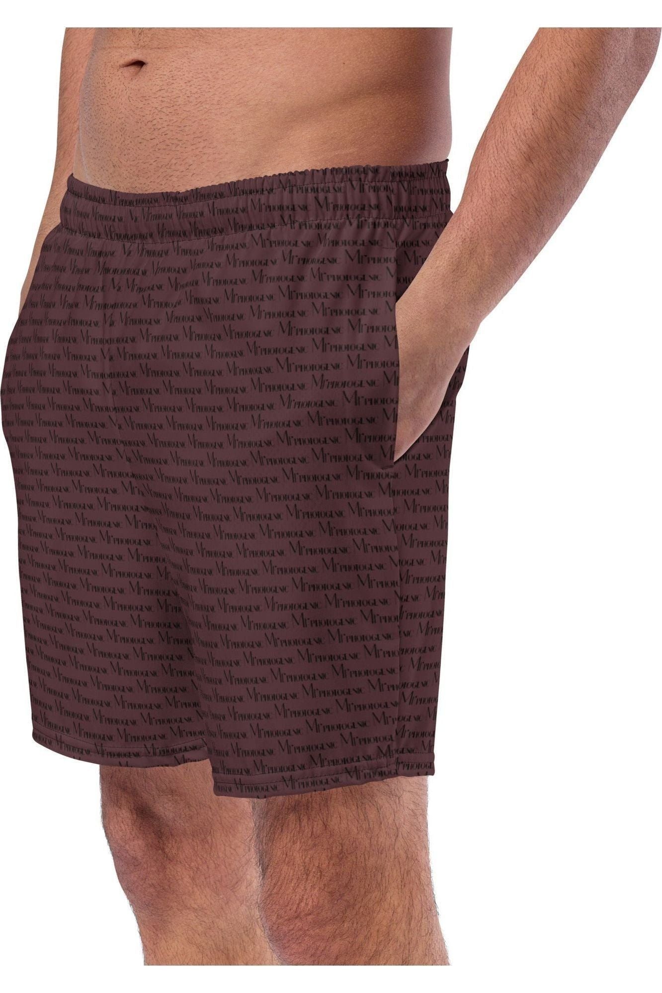 Official Logo Official Logo Repeat Print Swim Shorts - Chestnut