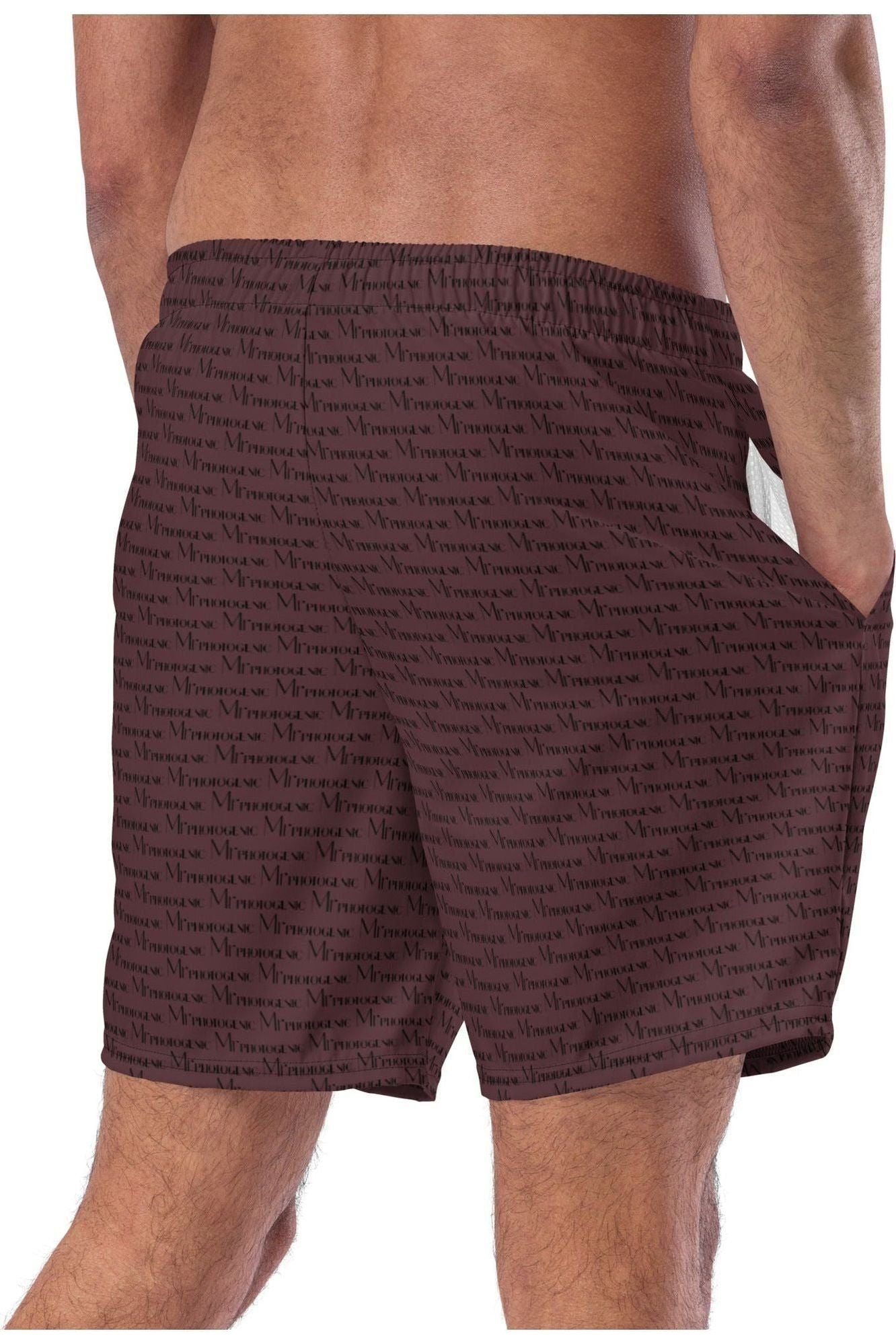 Official Logo Official Logo Repeat Print Swim Shorts - Chestnut