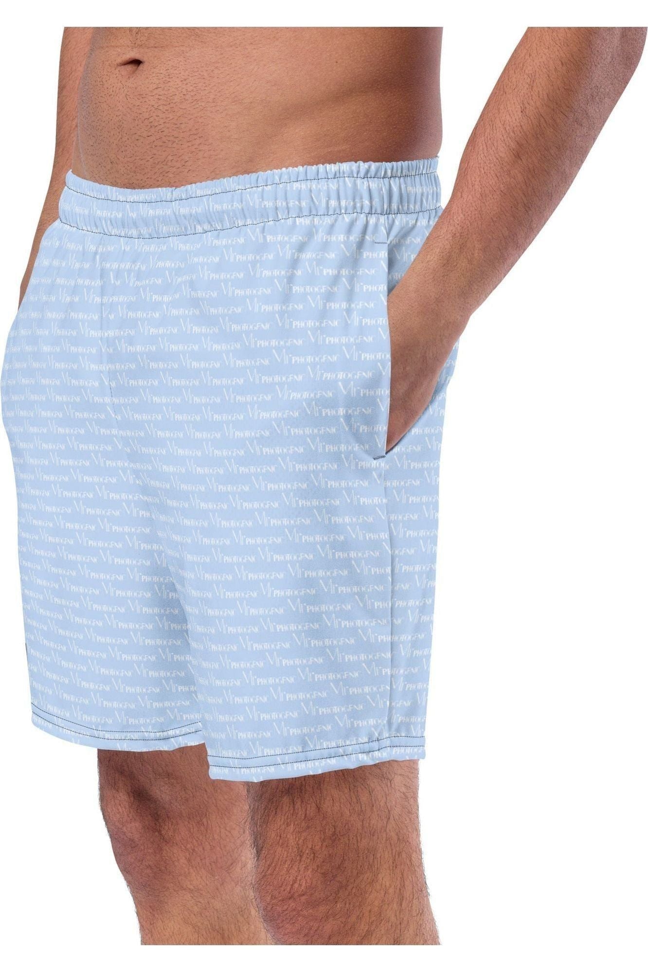 Official Logo Repeat Print Swim Shorts - French Blue