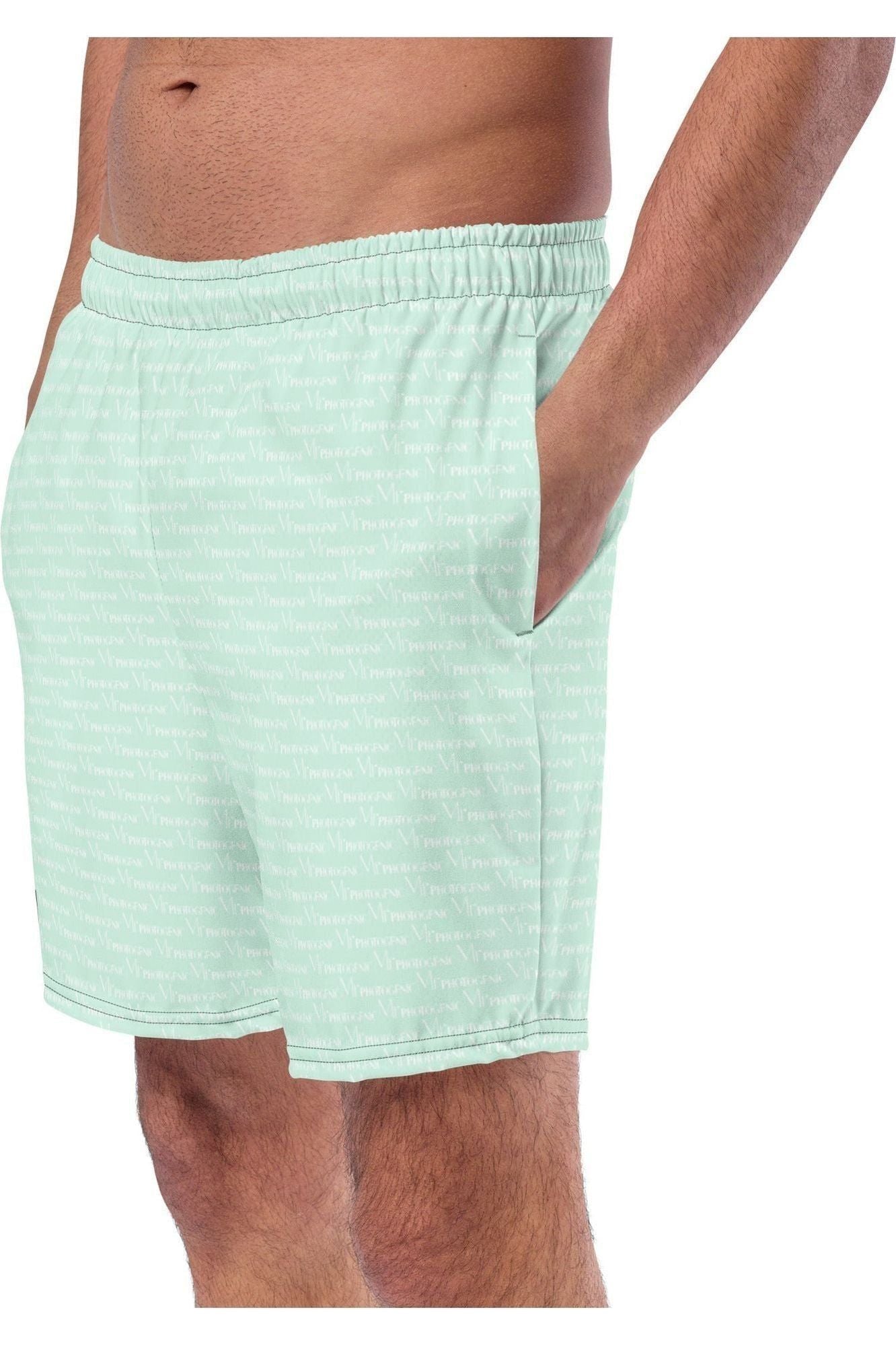 Official Logo Repeat Print Swim Shorts - Mint