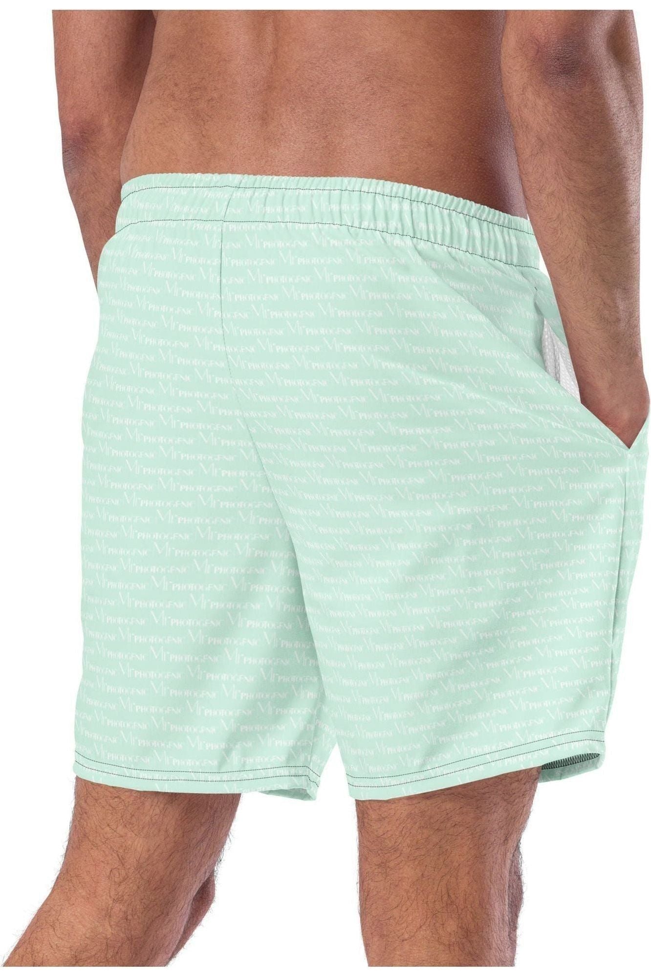 Official Logo Repeat Print Swim Shorts - Mint