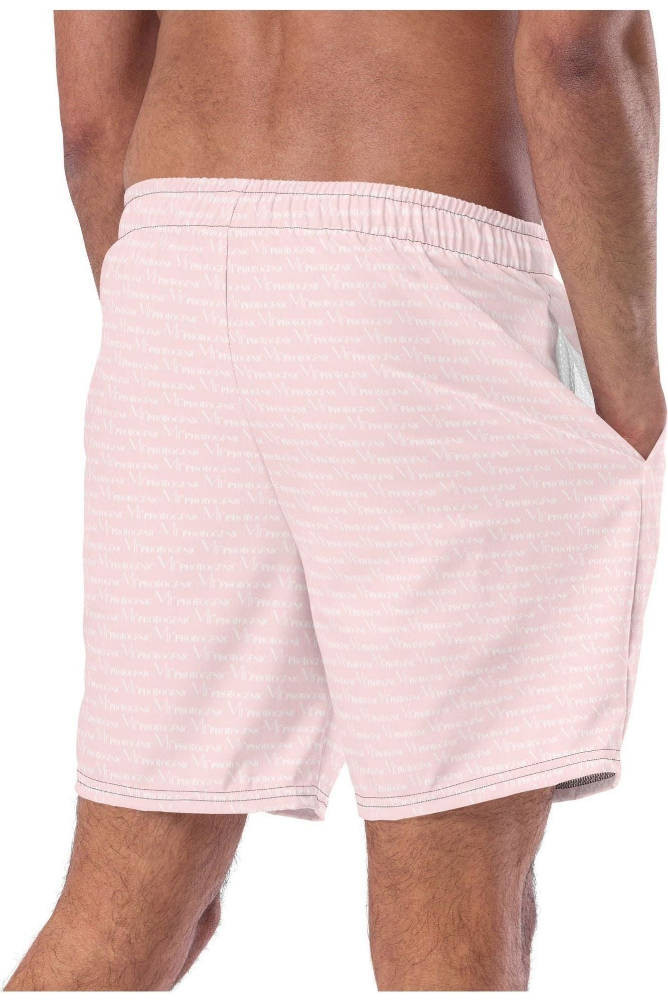 Official Logo Repeat Print Swim Shorts - Pink