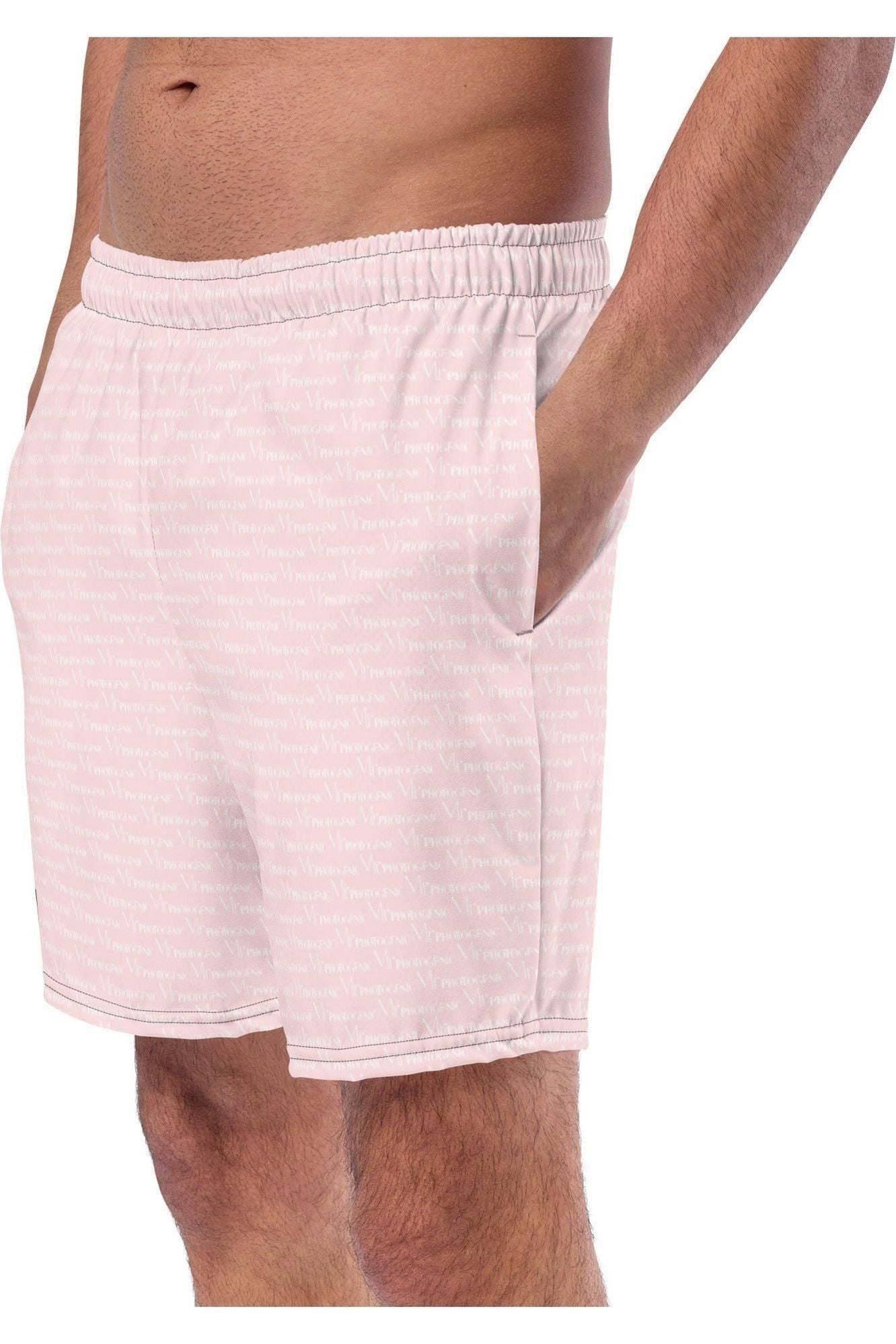 Official Logo Repeat Print Swim Shorts - Pink