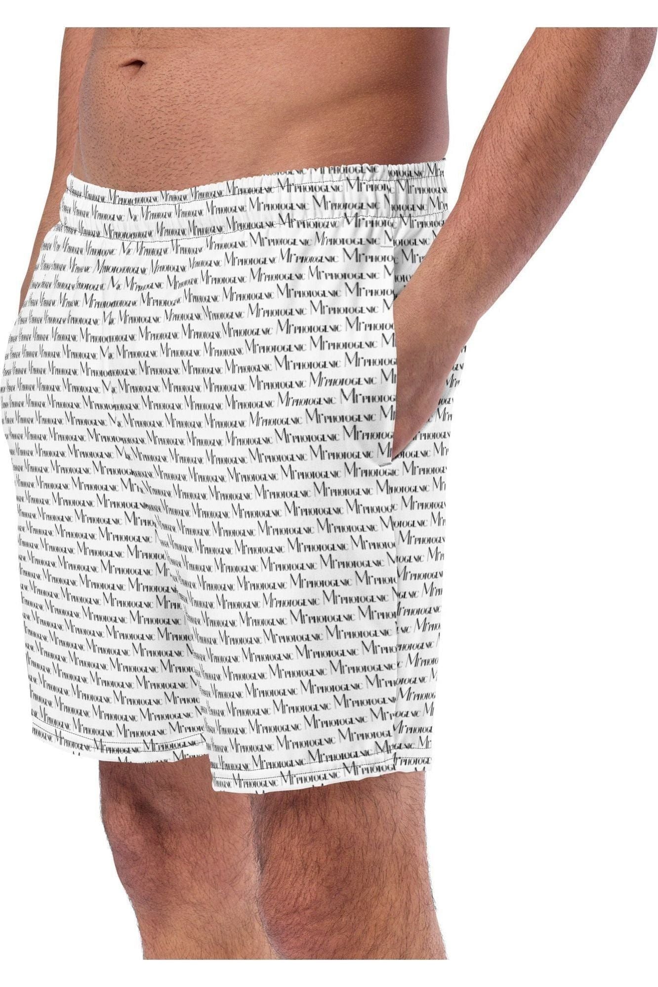 Official Logo Repeat Print Swim Shorts - White