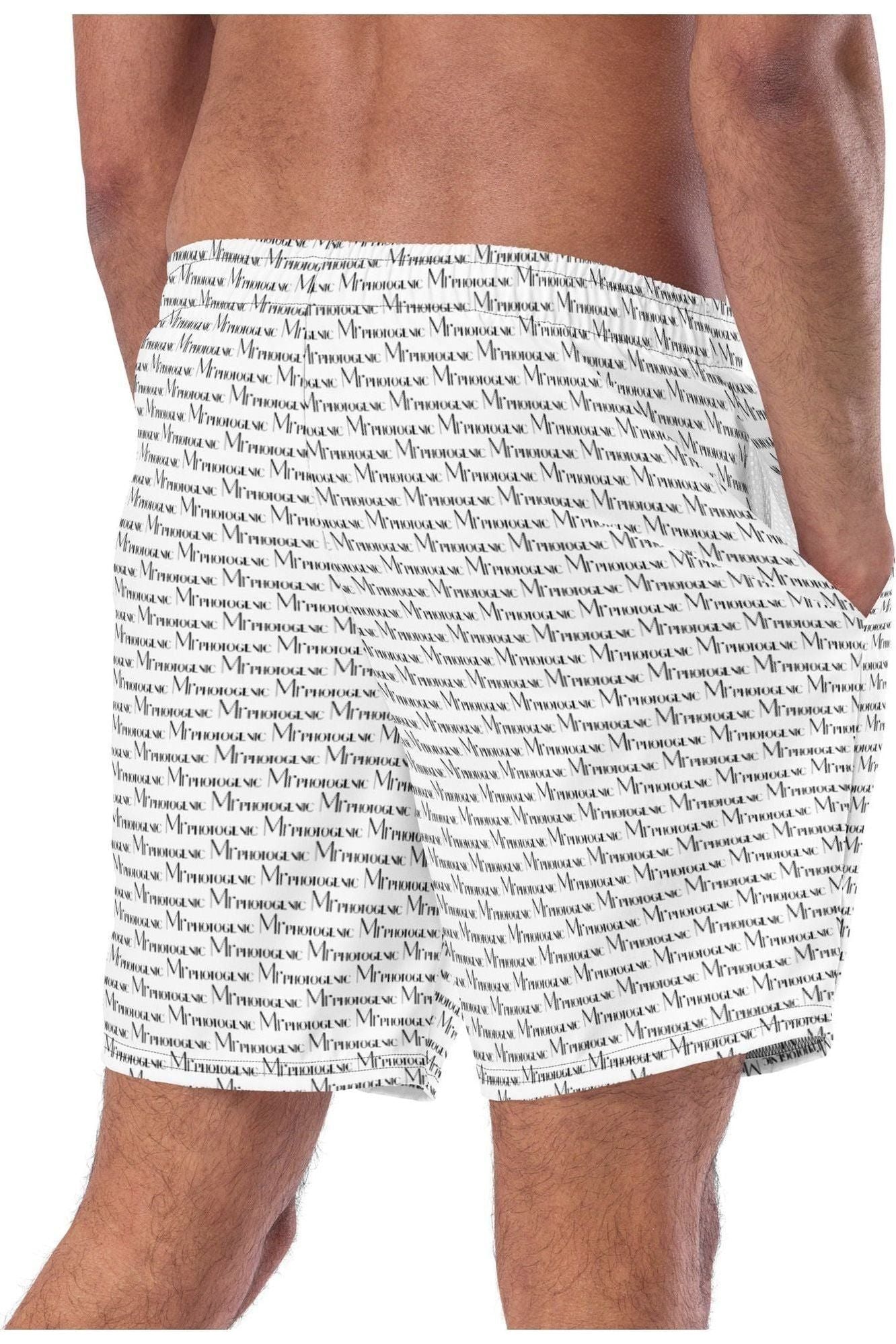 Official Logo Repeat Print Swim Shorts - White