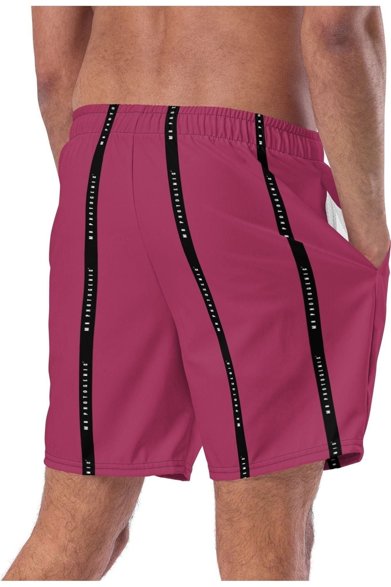 On Set Stripe Logo Shorts - Berry