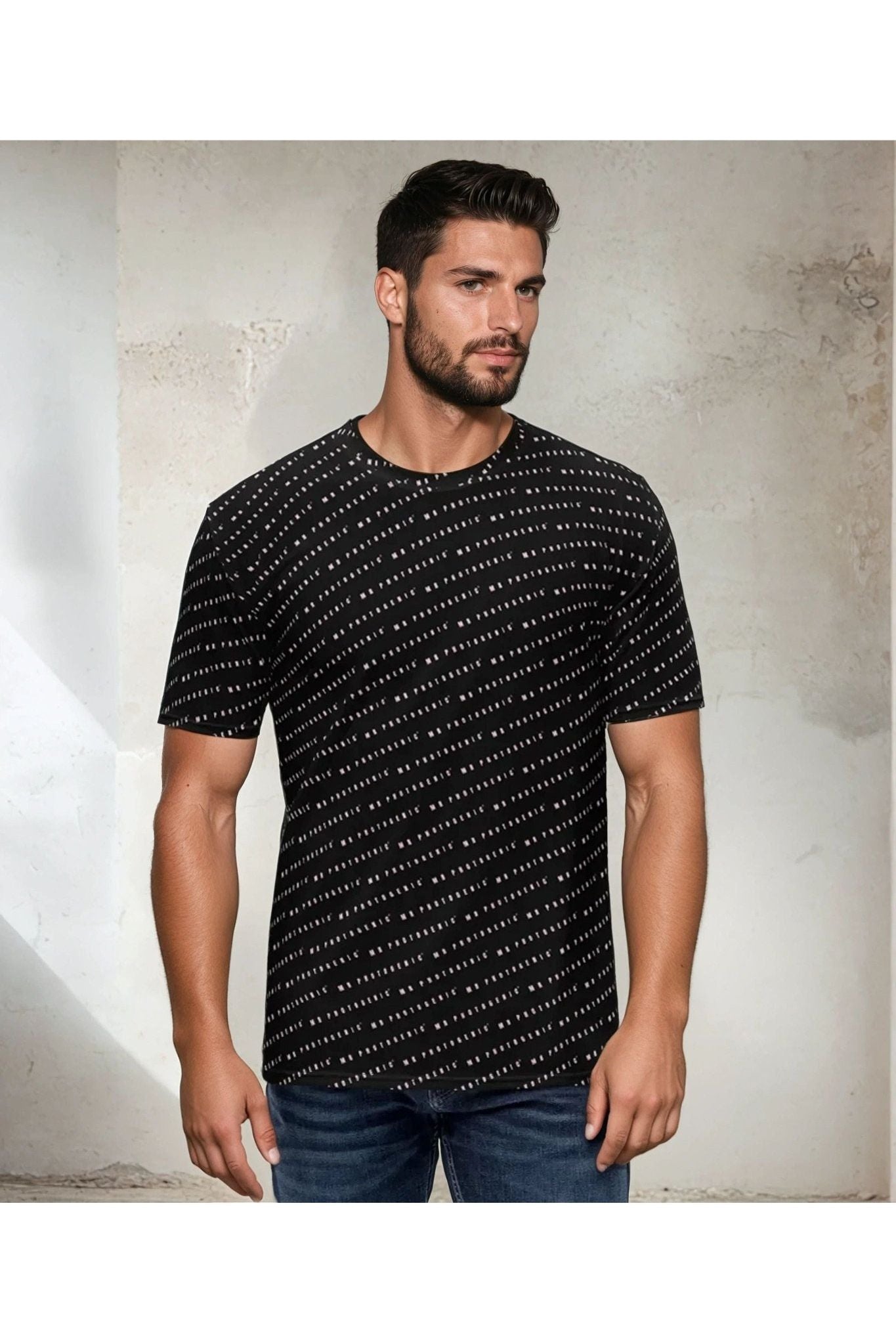 Signature Logo All Over Print T-shirt - Black