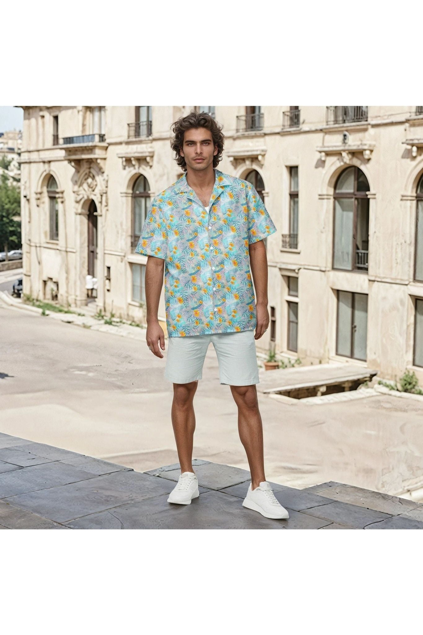 Vibing Tropics Short Sleeve Shirt - Aqua