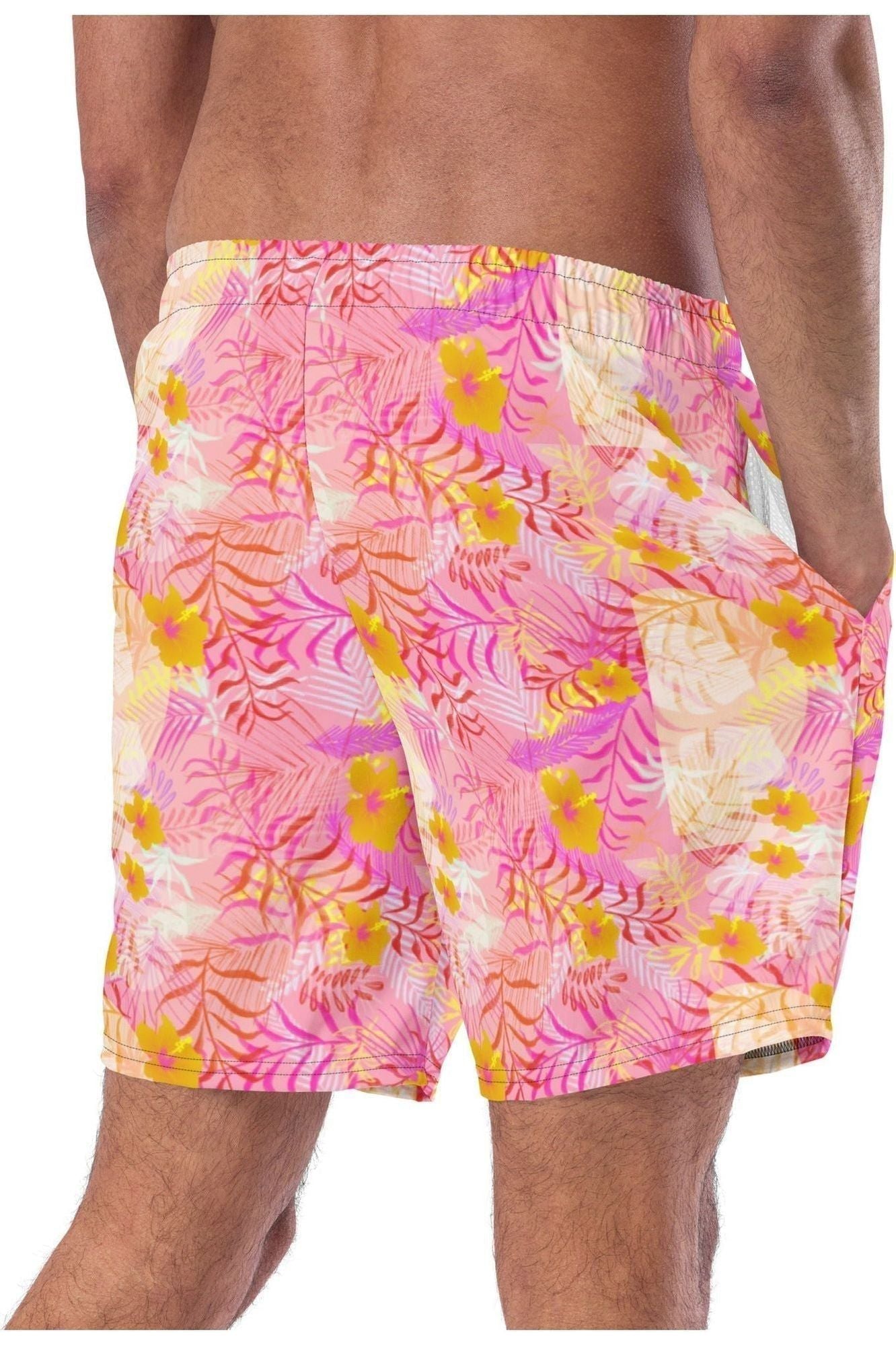 Vibing Tropics Swim Trunks - Pink