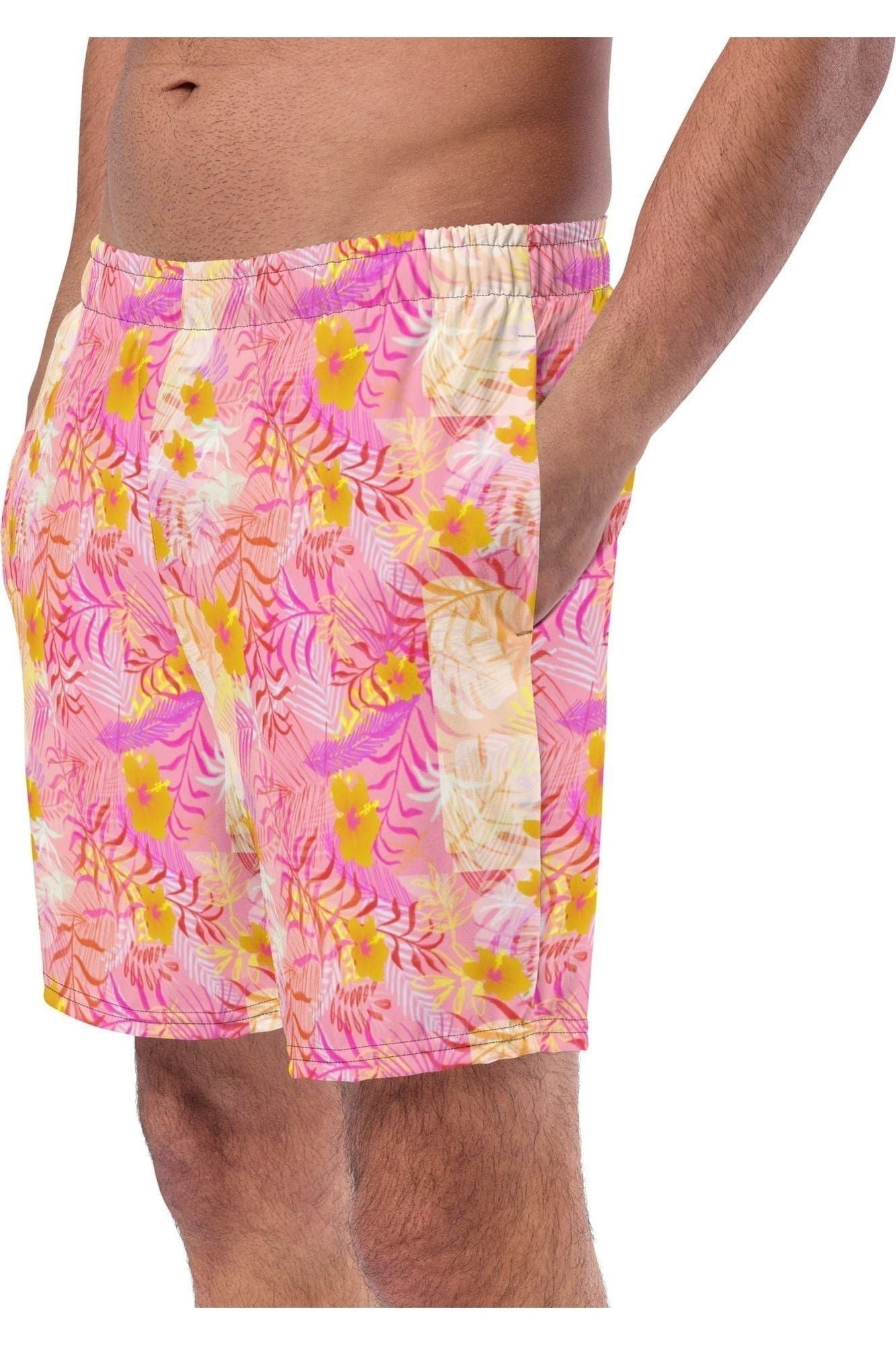Vibing Tropics Swim Trunks - Pink