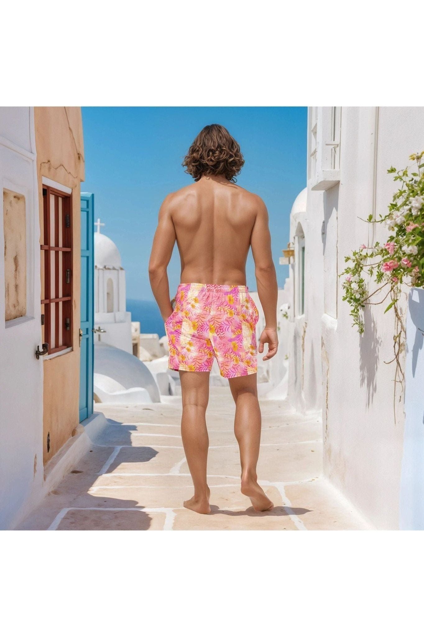 Vibing Tropics Swim Trunks - Pink