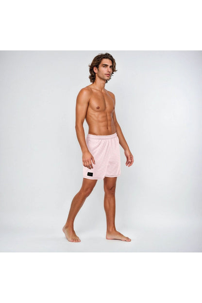 Official Logo Repeat Print Swim Shorts - Pink