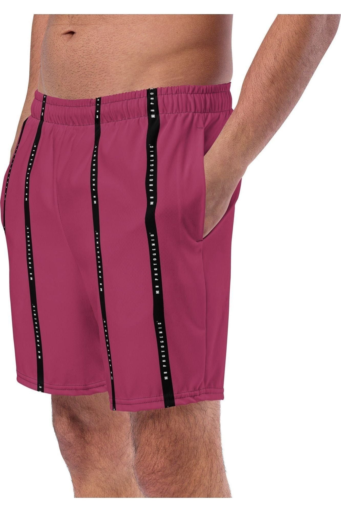 On Set Stripe Logo Shorts - Berry