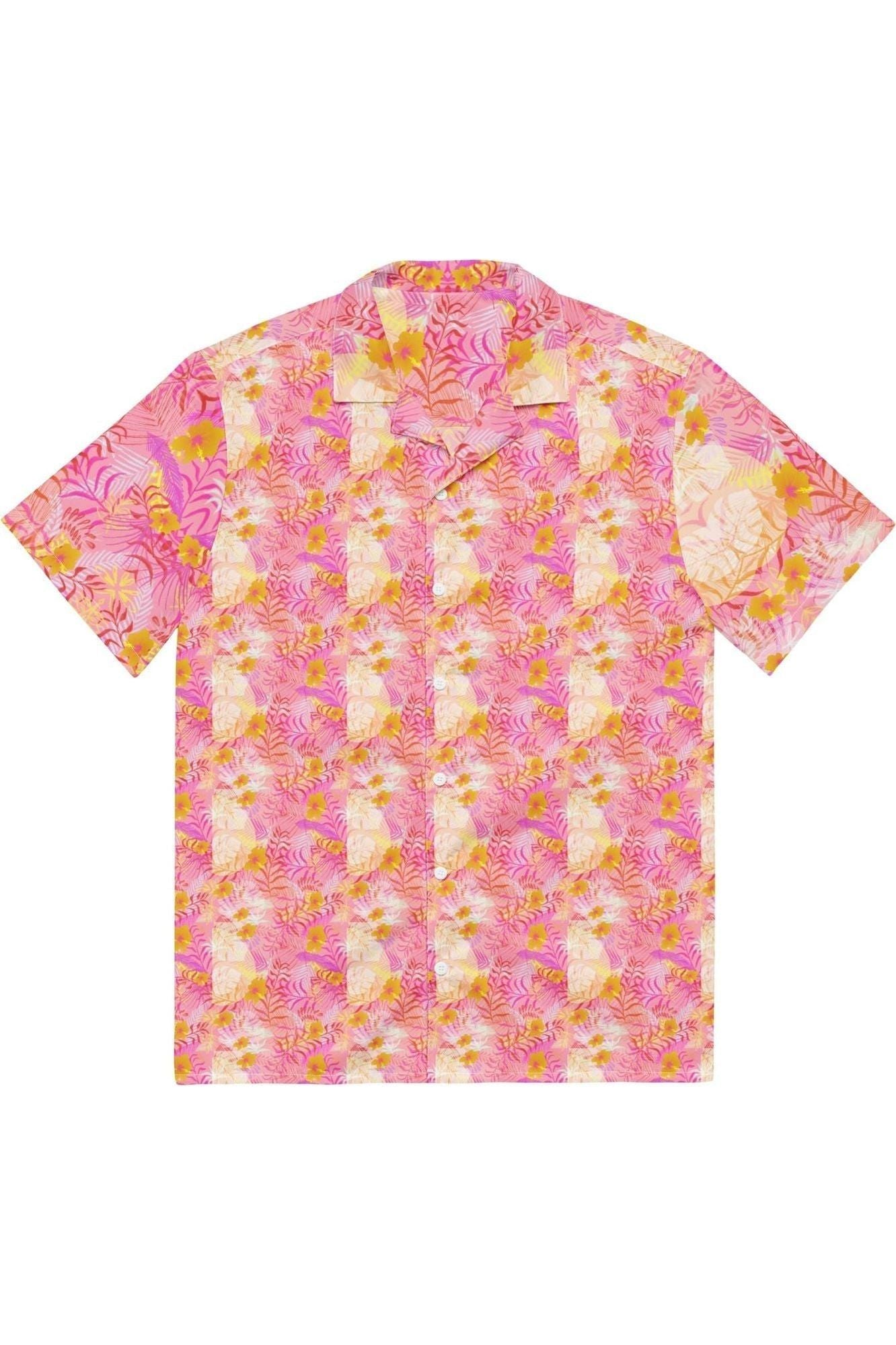Vibing Tropics Short Sleeve Shirt - Pink