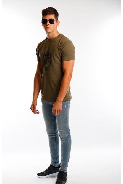 Olive Large Shield Logo T Shirt - Mr Photogenic