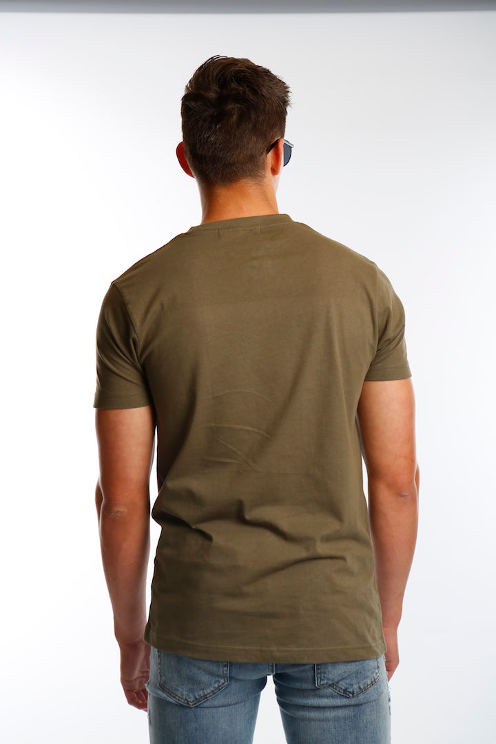 Olive Large Shield Logo T Shirt - Mr Photogenic