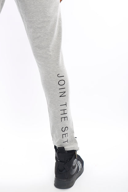 Grey Tapered Join The Set® Logo Jogger Pants - Mr Photogenic