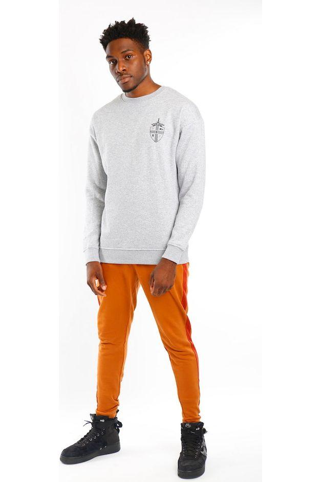 Grey Classic Shield Crew Neck Sweat - Mr Photogenic