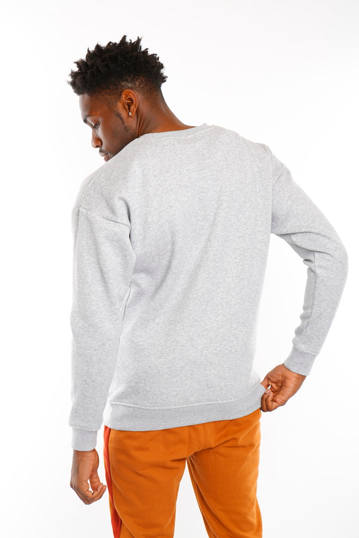 Grey Classic Shield Crew Neck Sweat - Mr Photogenic