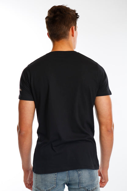 Black Bold Multi Logo Gold Foil Lightweight T Shirt - Mr Photogenic