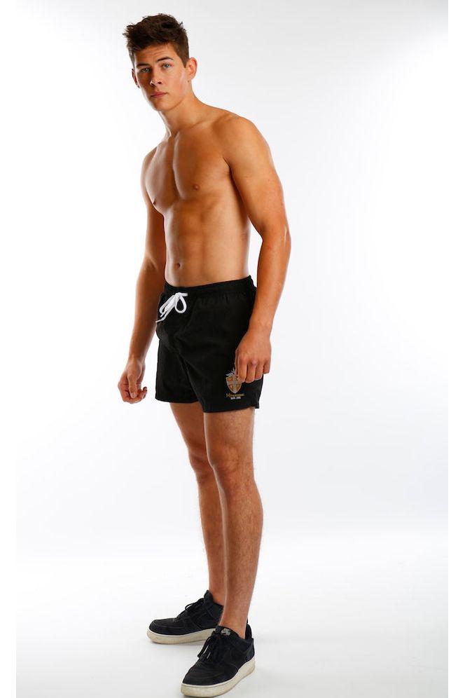 Black Embroidery Short Swim Shorts - Mr Photogenic